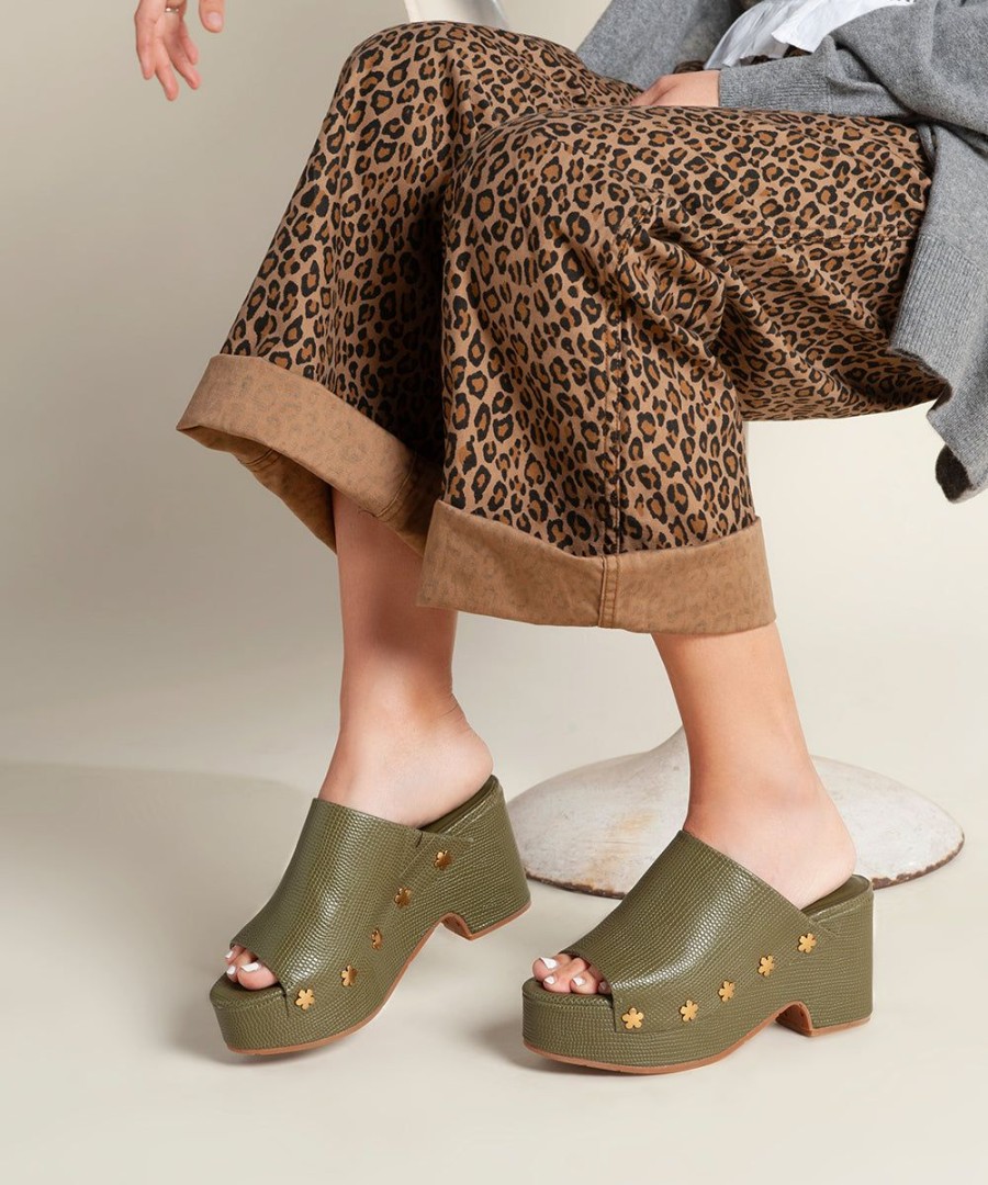 Charlotte Stone Ellery In Khaki Flower Clearance